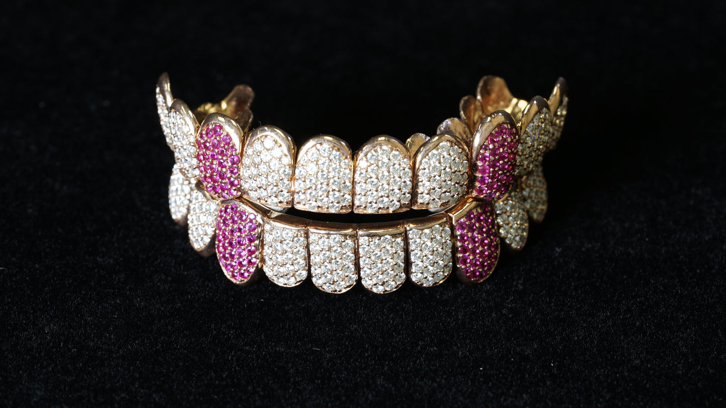 Honeycomb 925 Silver Moissanite Diamond Grillz