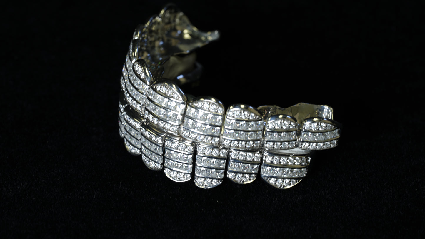 Moissanite Princess Cut 925 Silver Diamond Grillz