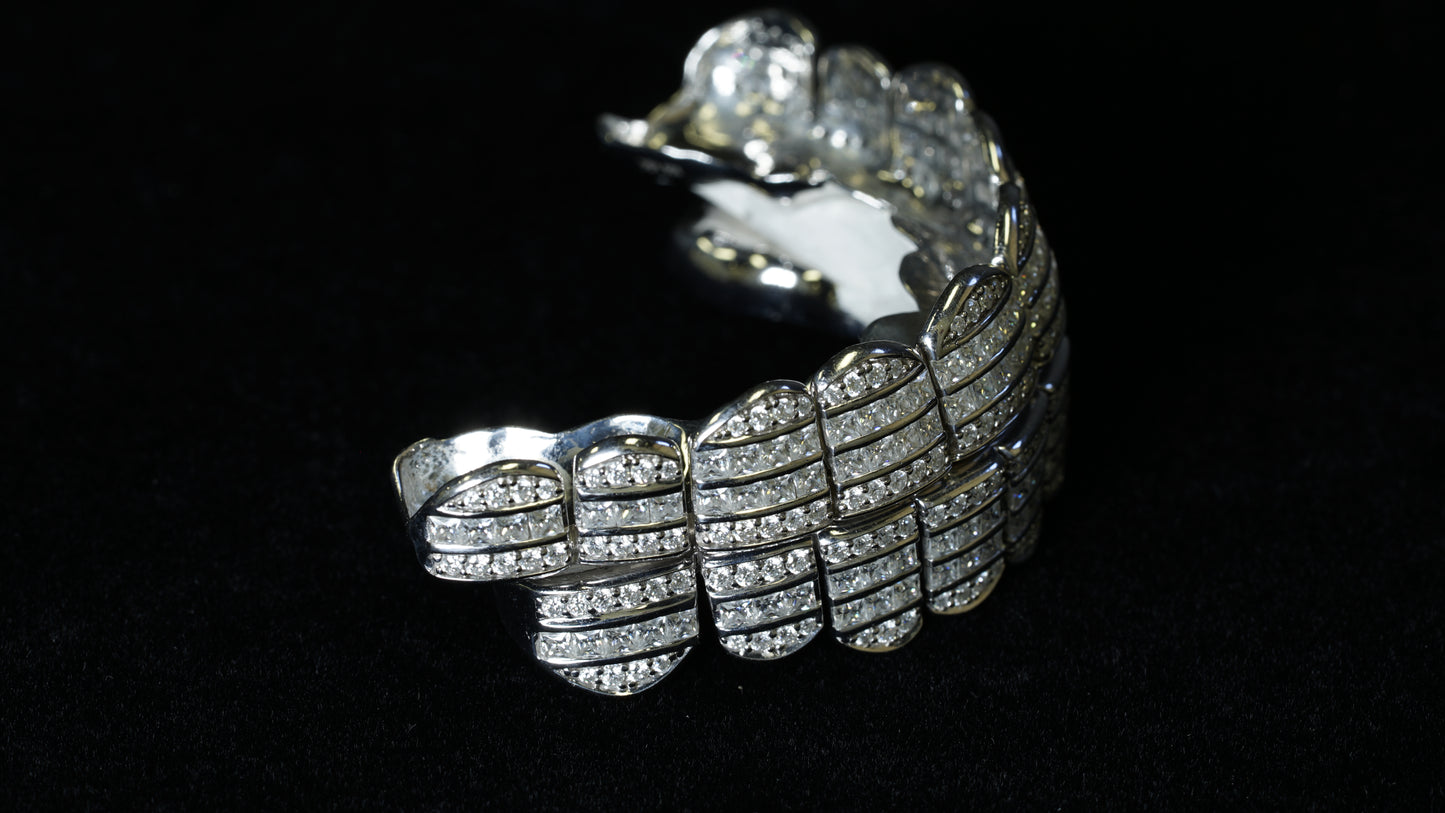 Moissanite Princess Cut 925 Silver Diamond Grillz