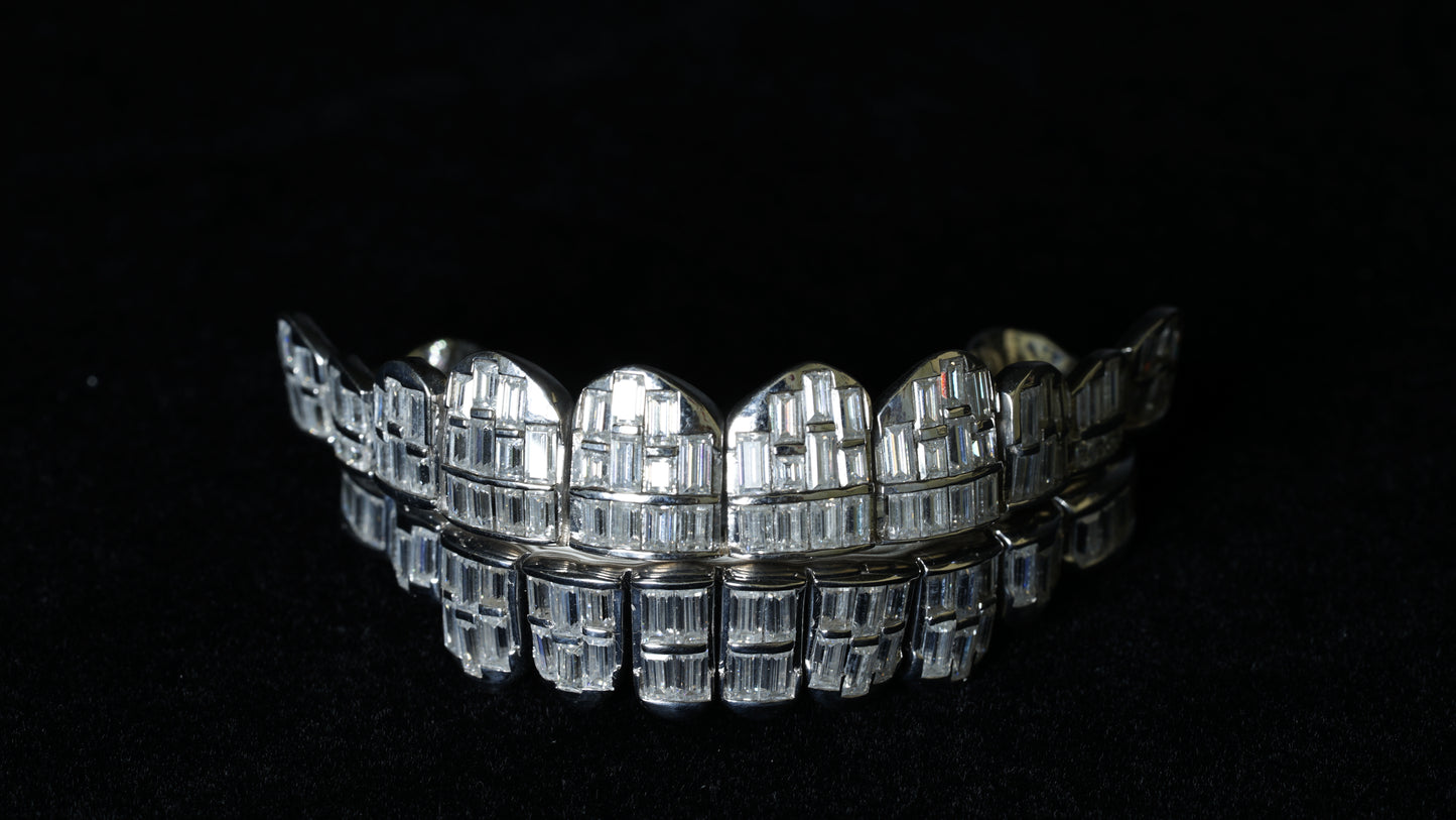 Moissanite Baguette 925 Silver Diamond Grillz