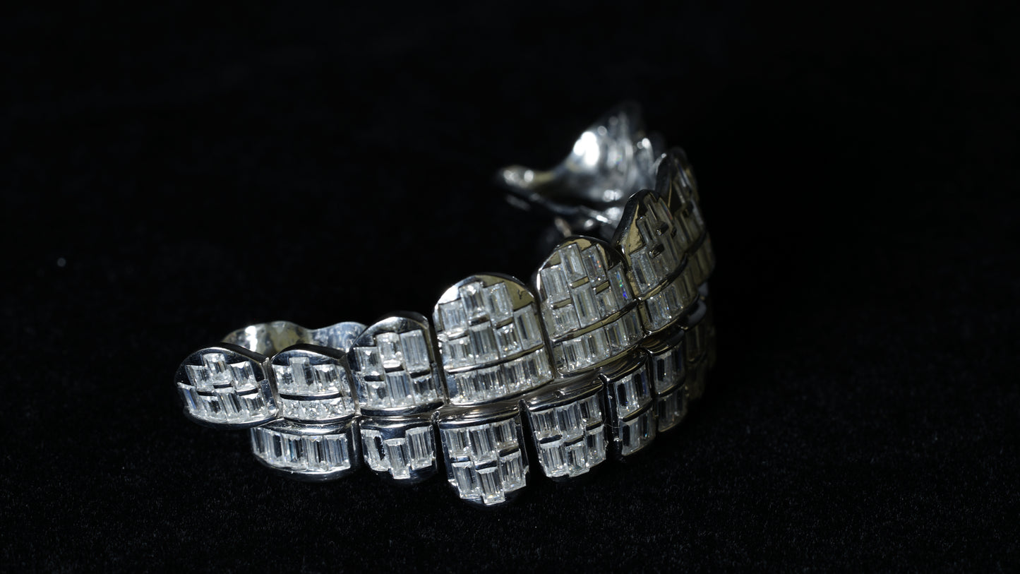 Moissanite Baguette 925 Silver Diamond Grillz