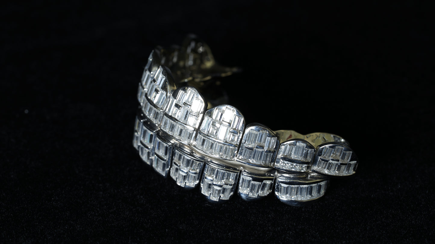 Moissanite Baguette 925 Silver Diamond Grillz