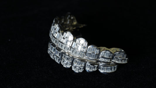 Moissanite Baguette 925 Silver Diamond Grillz