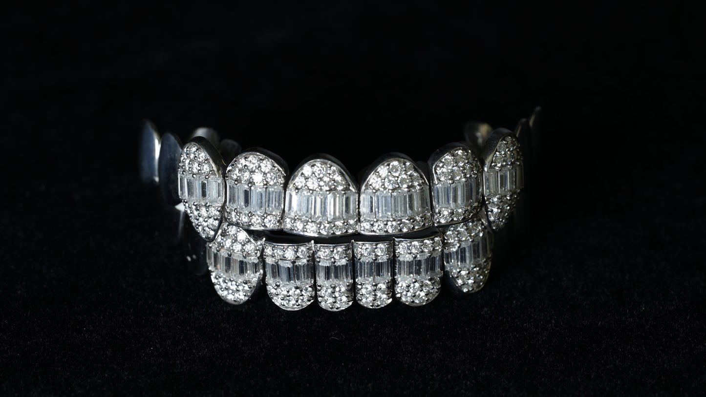 Moissanite Baguette 925 Silver Diamond Grillz