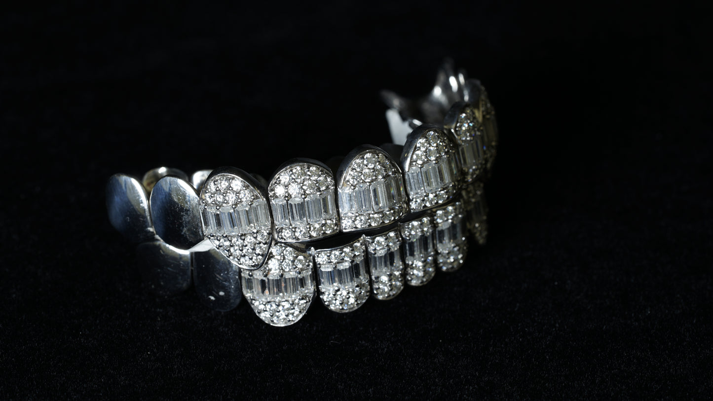 Moissanite Baguette 925 Silver Diamond Grillz