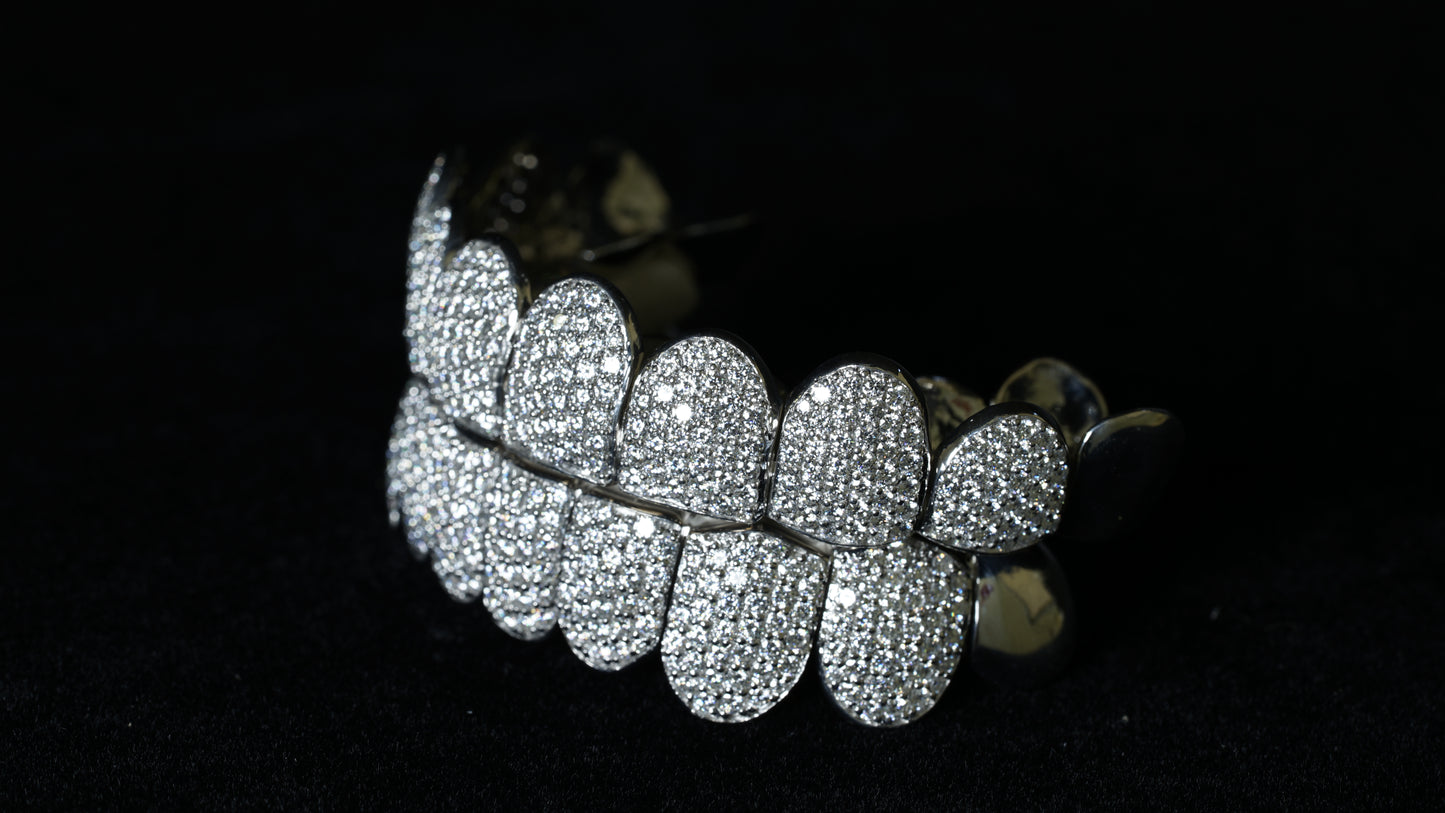 Honeycomb 925 Silver Moissanite Diamond Grillz