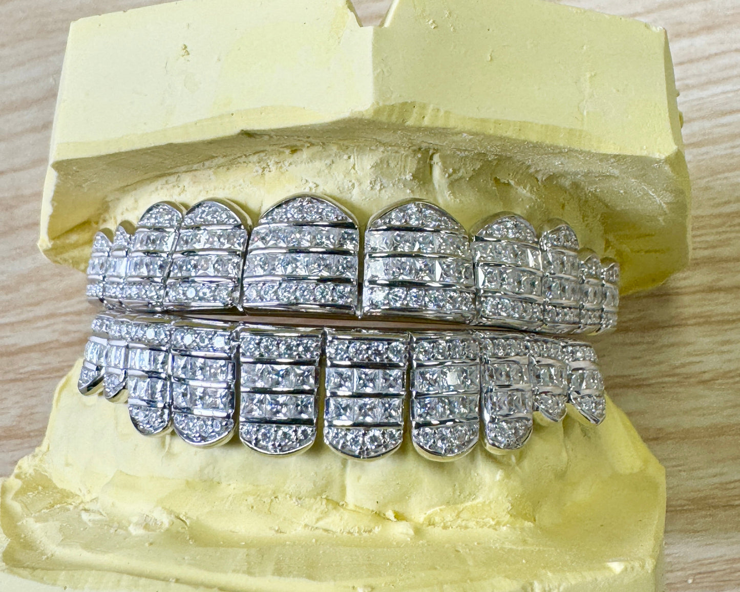 Moissanite Princess Cut 925 Silver Diamond Grillz