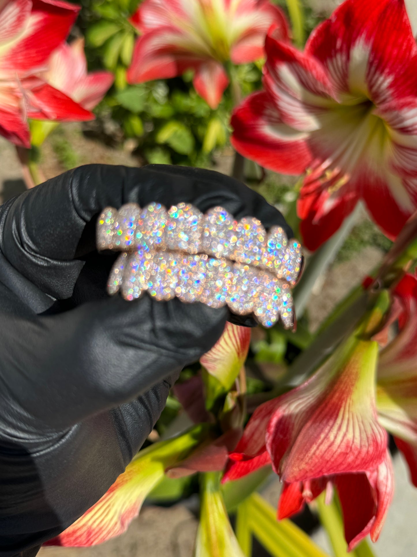Honeycomb 925 Silver Moissanite Diamond Grillz