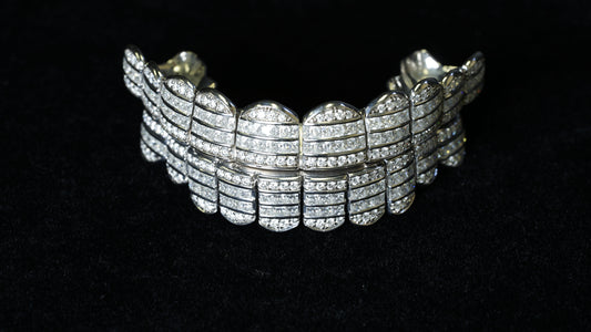 Moissanite Princess Cut 925 Silver Diamond Grillz