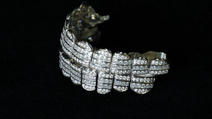 Moissanite Princess Cut 925 Silver Diamond Grillz