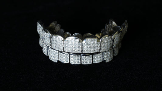 Princess Cut Invisible Set 925 Silver Moissanite Diamond Grillz