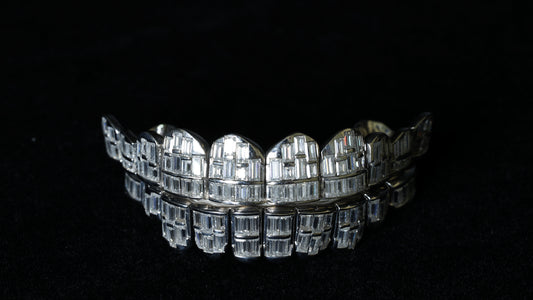 Moissanite Baguette 925 Silver Diamond Grillz