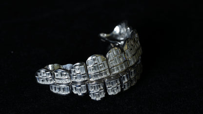 Moissanite Baguette 925 Silver Diamond Grillz