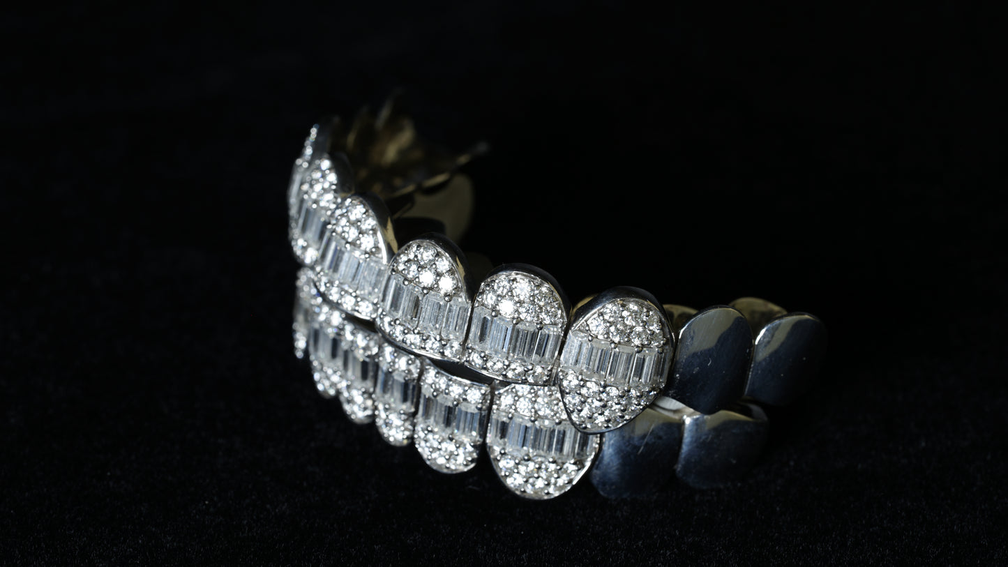 Moissanite Baguette 925 Silver Diamond Grillz