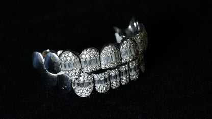 Moissanite Baguette 925 Silver Diamond Grillz