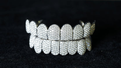 Honeycomb 925 Silver Moissanite Diamond Grillz