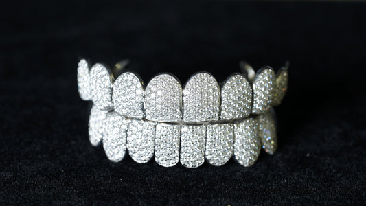 Honeycomb 925 Silver Moissanite Diamond Grillz