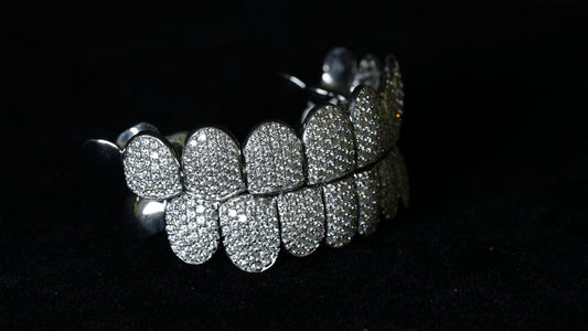 Honeycomb 925 Silver Moissanite Diamond Grillz