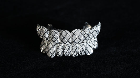 Diamond Pineapple Cut Diamond Dust 925 Silver Grillz