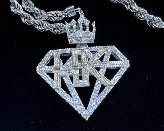 Custom 925 Silver Iced Pendant