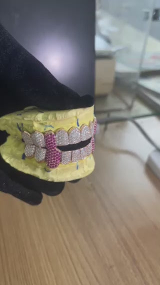 Honeycomb 925 Silver Moissanite Diamond Grillz